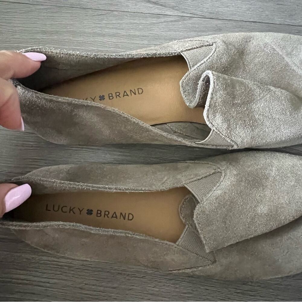 Lucky Brand Shoes Charsa Casual Slip On Flats Loafer Brown Suede 10 - Picture 8 of 8